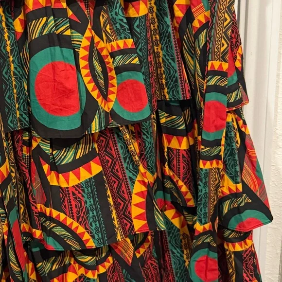 Sassy Jones Colorful Patterned Pleated Skirt - Picture 3 of 3